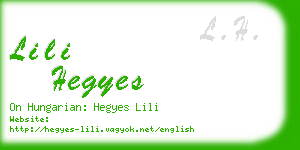 lili hegyes business card